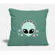 Kawaii Alien Too Cute For This World Cypress Green Pillow